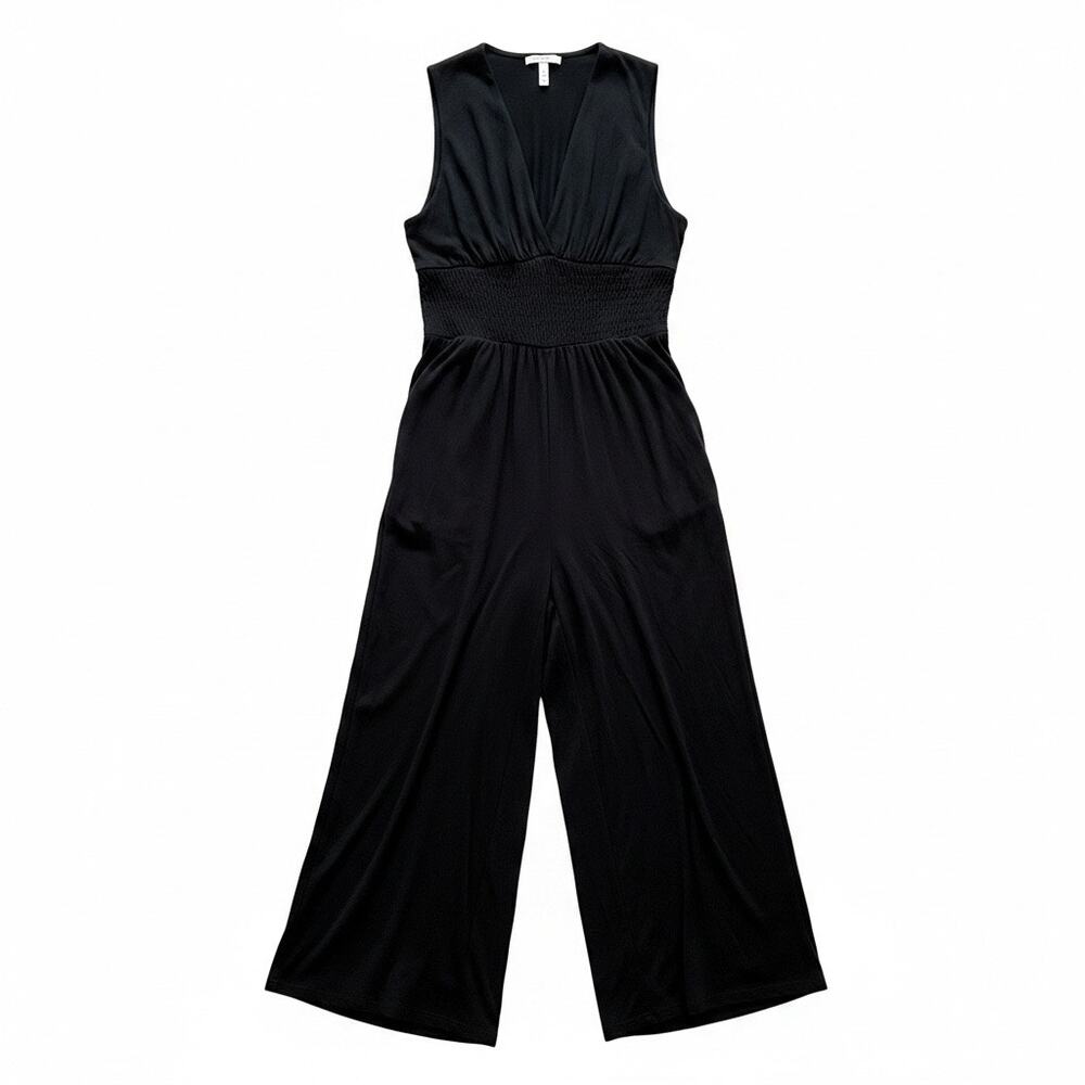 Old Navy Black Ankle Wide Leg Jumpsuit XL Sleeveless Smocked Resort Vacation